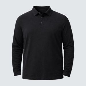 Camiseta polo preta de manga longa