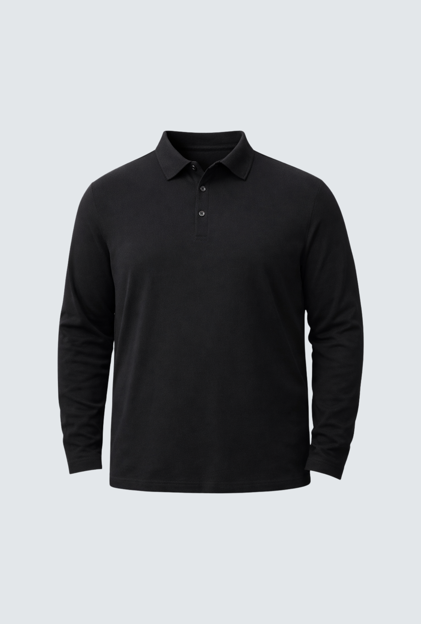 Camiseta polo preta de manga longa